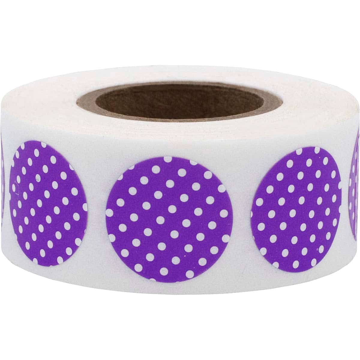 Polka Dot Stickers Purple With White 3/4" Round QTY 500
