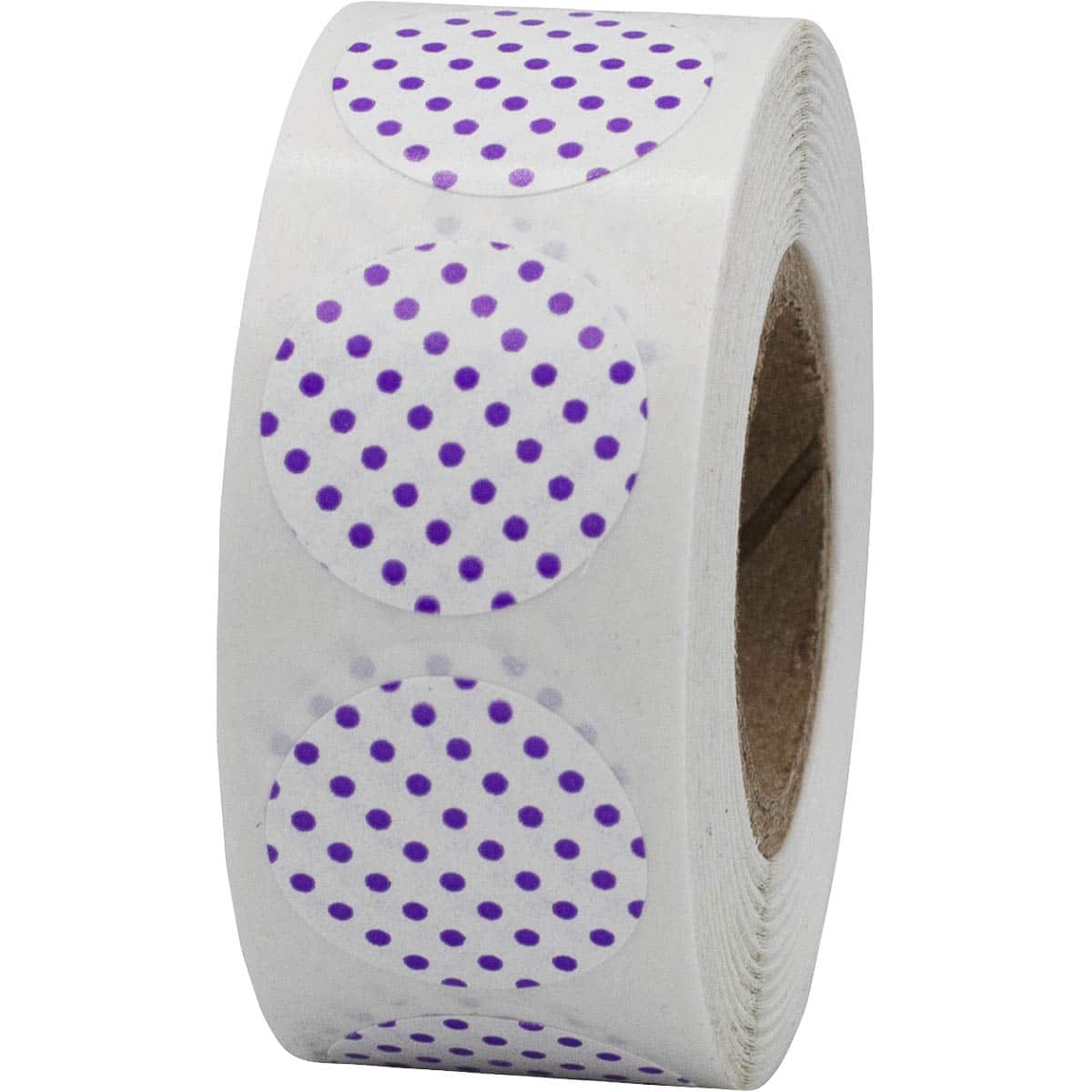 Polka Dot Stickers White With Purple 3/4" Round QTY 500 Polka Dot Stickers White With Purple 3/4" Round QTY 500