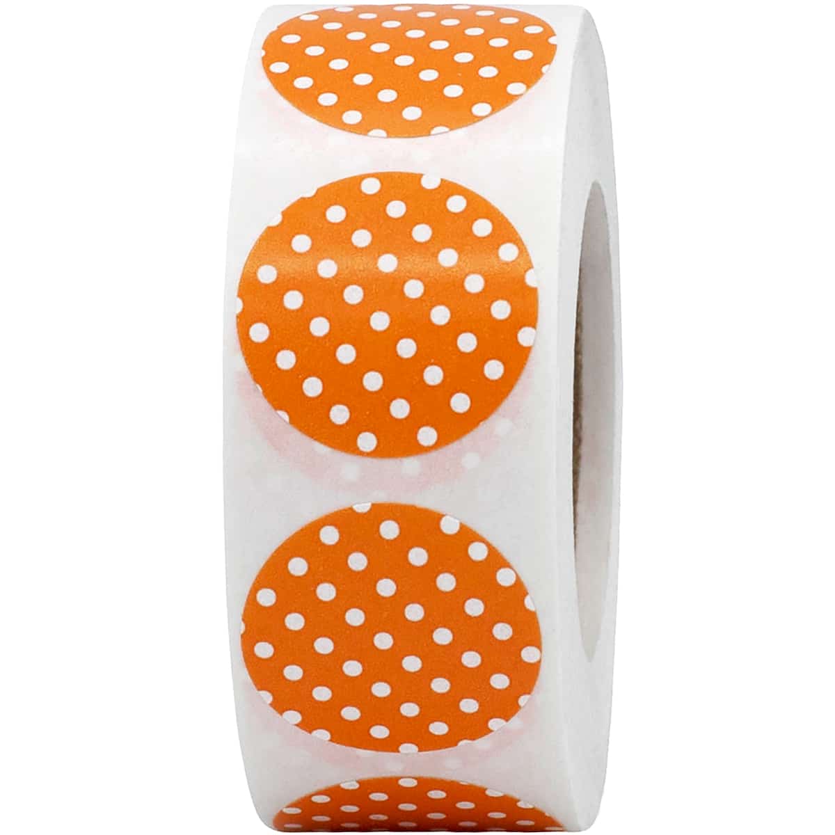 Polka Dot Stickers Orange with White 3/4" Round QTY 500 Polka Dot Stickers Orange with White 3/4" Round QTY 500