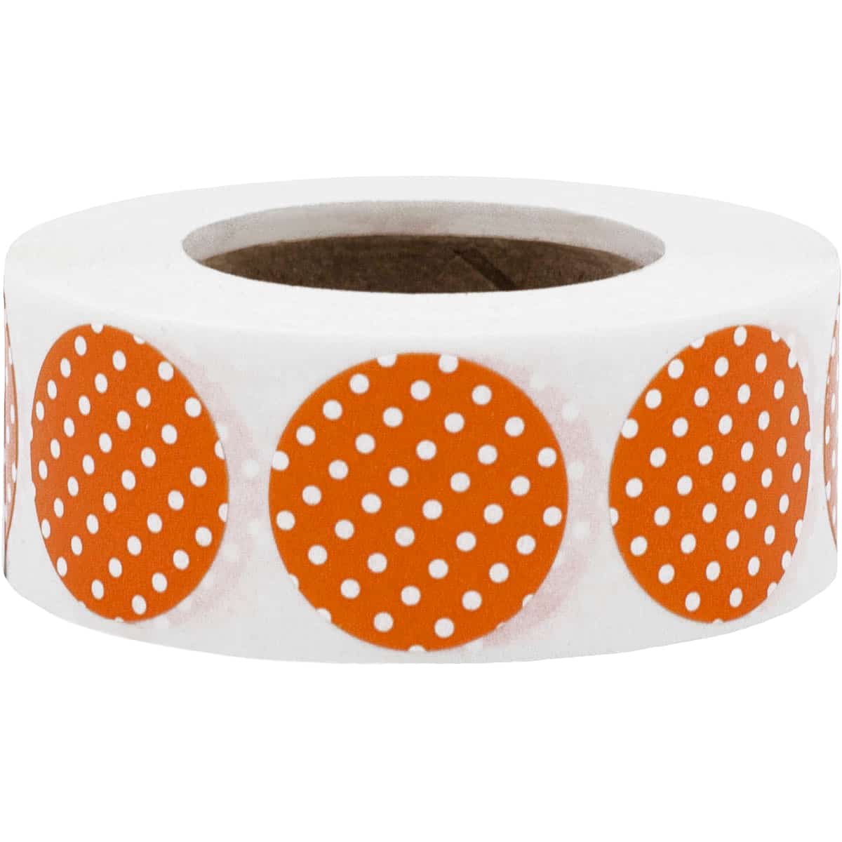 Polka Dot Stickers Orange with White 3/4" Round QTY 500 Polka Dot Stickers Orange with White 3/4" Round QTY 500