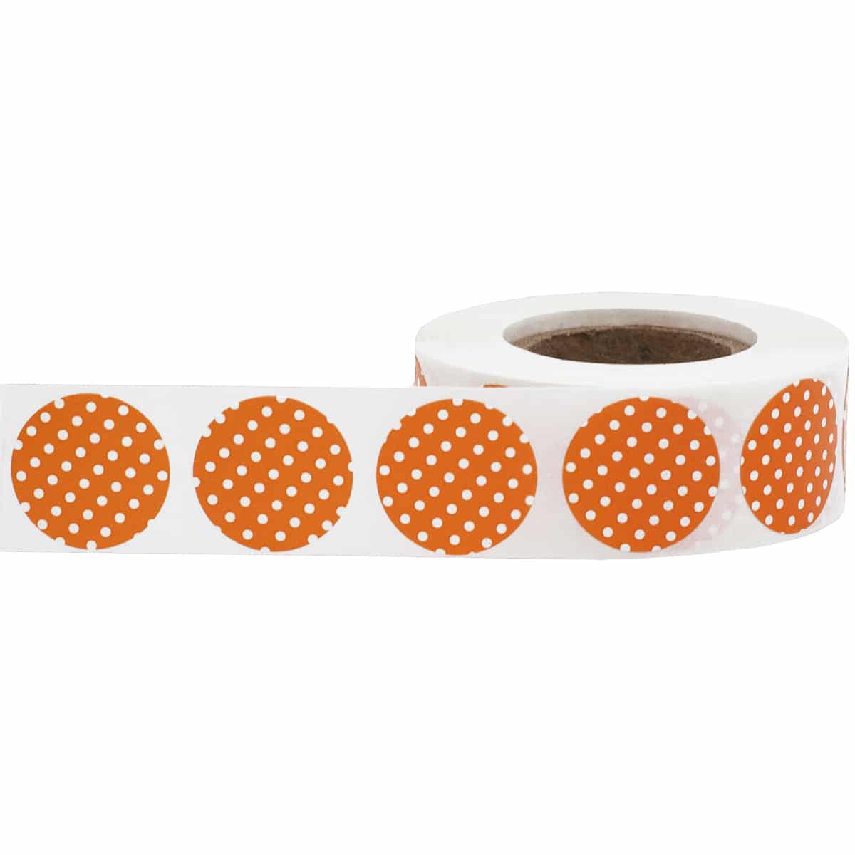 Polka Dot Stickers Orange with White 3/4" Round QTY 500 Polka Dot Stickers Orange with White 3/4" Round QTY 500