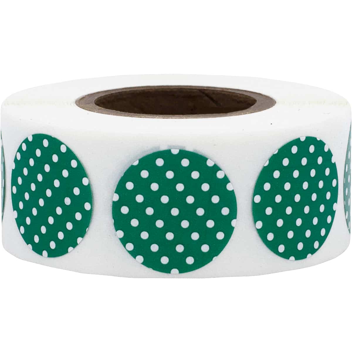 Polka Dot Stickers Green With White Polka 3/4" Round QTY 500 Polka Dot Stickers Green With White Polka 3/4" Round QTY 500
