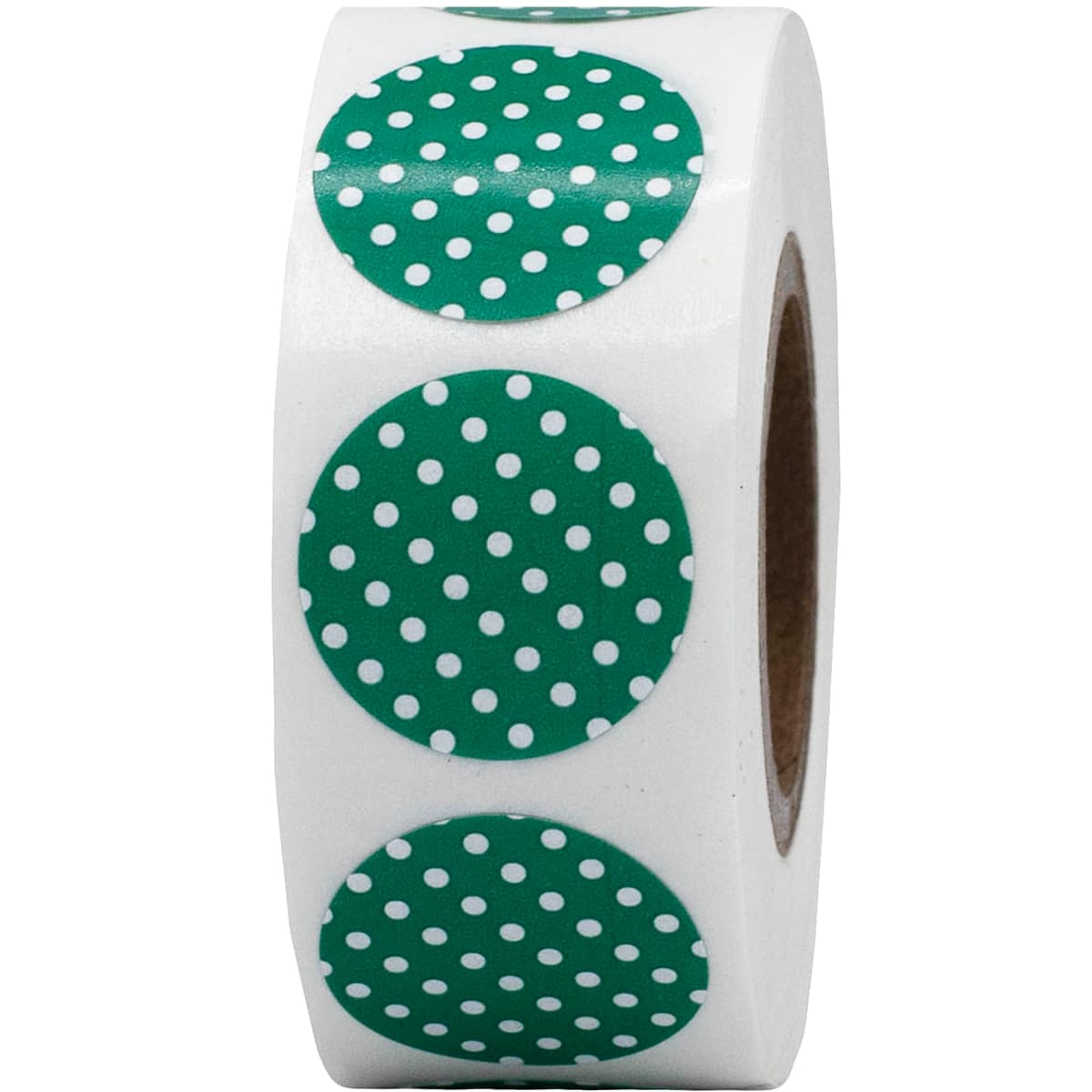 Polka Dot Stickers Green With White Polka 3/4" Round QTY 500 Polka Dot Stickers Green With White Polka 3/4" Round QTY 500