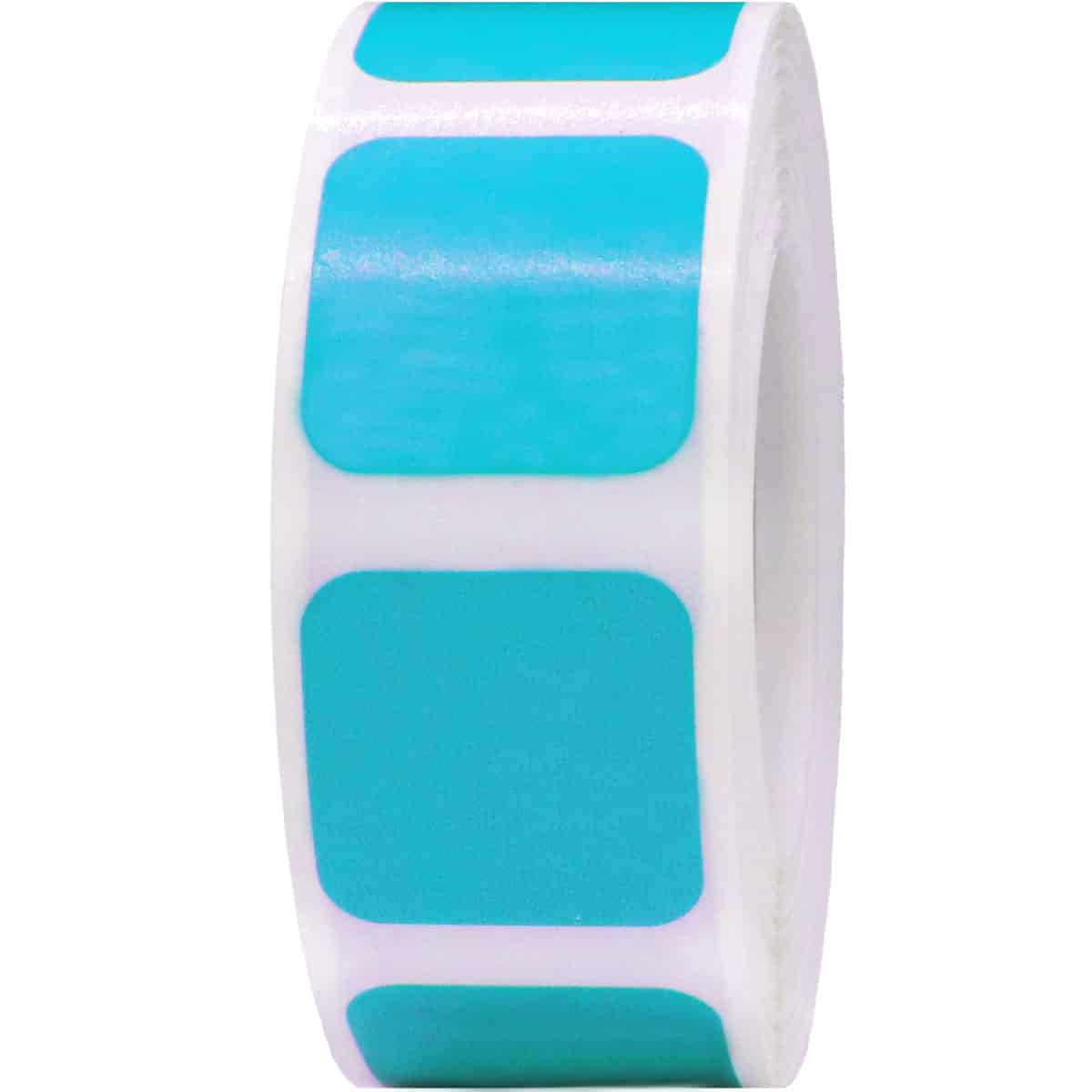 Teal Stickers 3/4" Square QTY 500 Teal Stickers 3/4" Square QTY 500