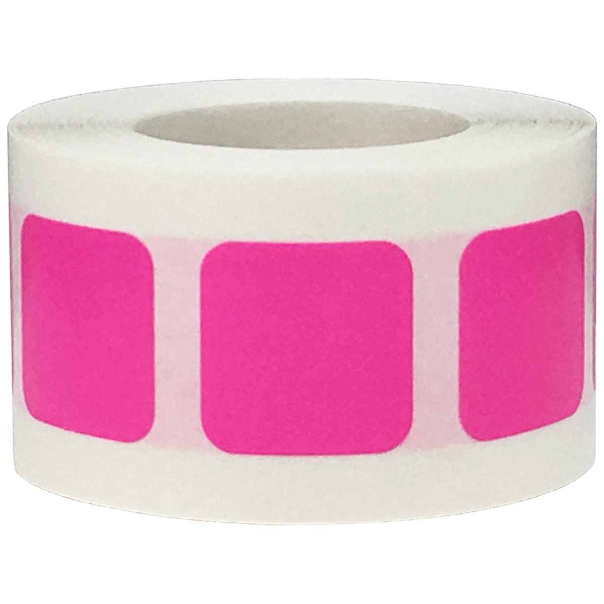 Hot Pink Stickers 3/4" Square QTY 500