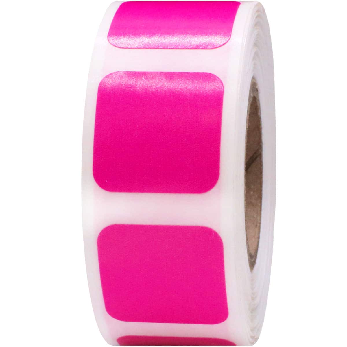 Hot Pink Stickers 3/4" Square QTY 500