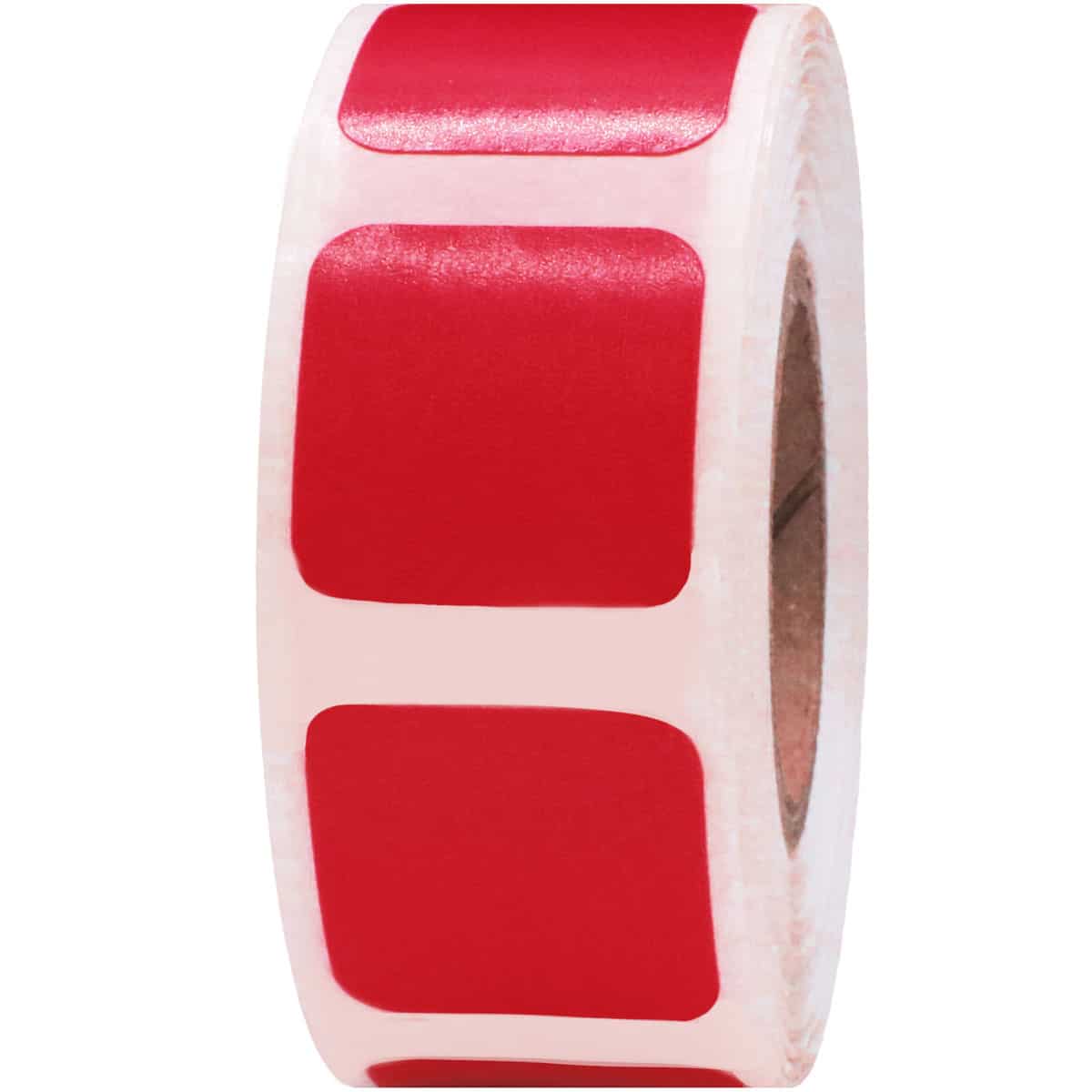 Red Stickers 3/4" Square QTY 500