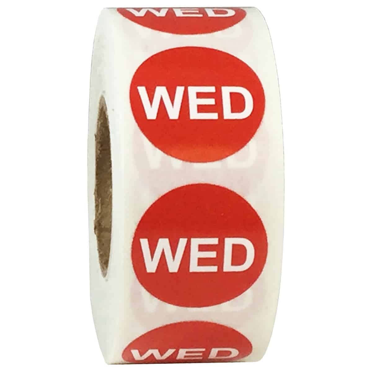 Wednesday Stickers Red 3/4" Inch Round Quantity 500 Wednesday Stickers Red 3/4" Inch Round Quantity 500