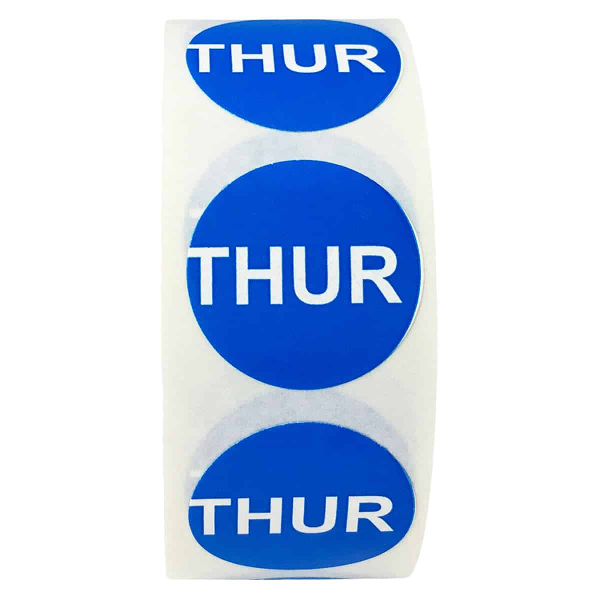 Thursday Stickers Blue 3/4" Inch Round Quantity 500 Thursday Stickers Blue 3/4" Inch Round Quantity 500