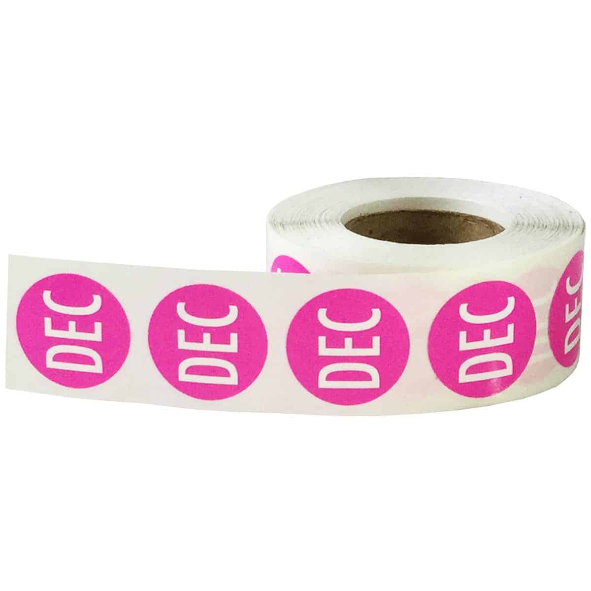December Stickers Pink 3/4" Inch Round Quantity 500 December Stickers Pink 3/4" Inch Round Quantity 500