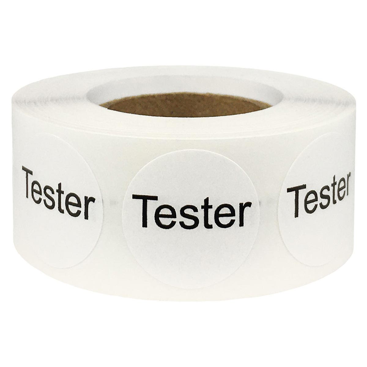 White Tester Stickers 3/4" Round Quantity 500