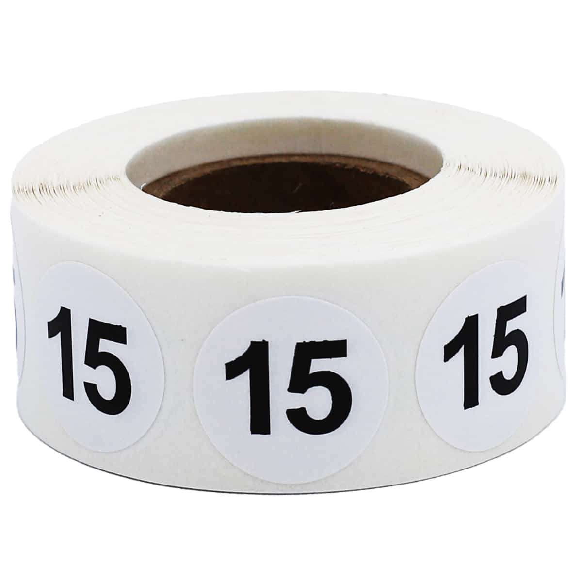 Number 15 Stickers 3/4"Round Quantity 500