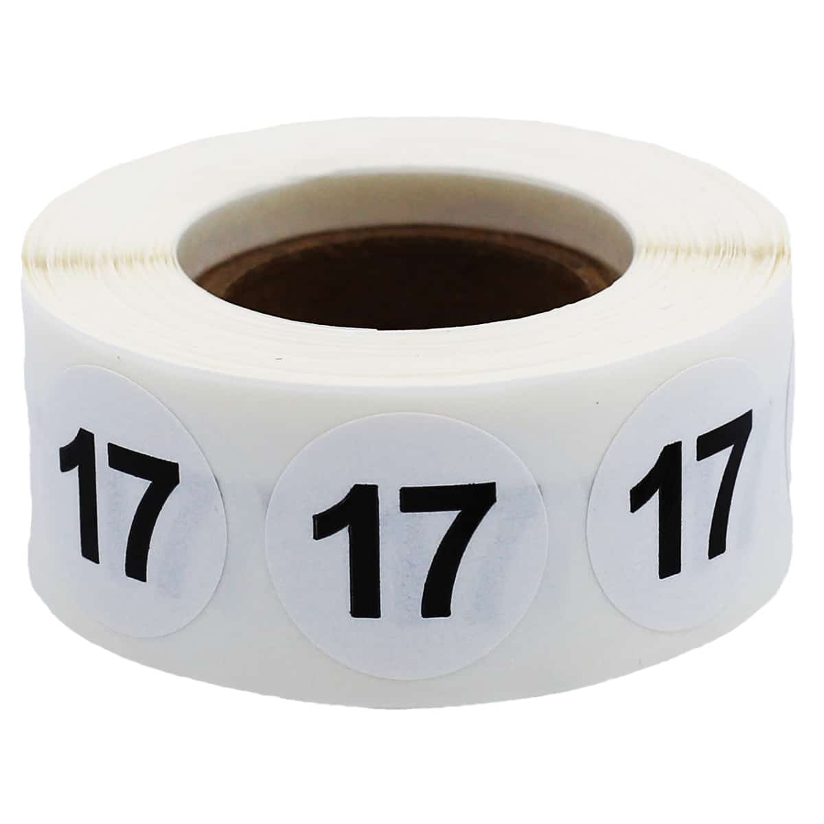 Number 17 Stickers 3/4" Round Quantity 500 Number 17 Stickers 3/4" Round Quantity 500