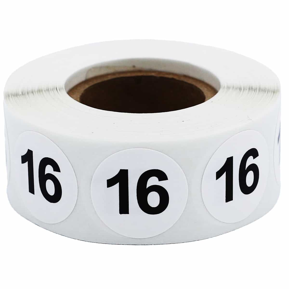 Number 16 Stickers 3/4" Round Quantity 500