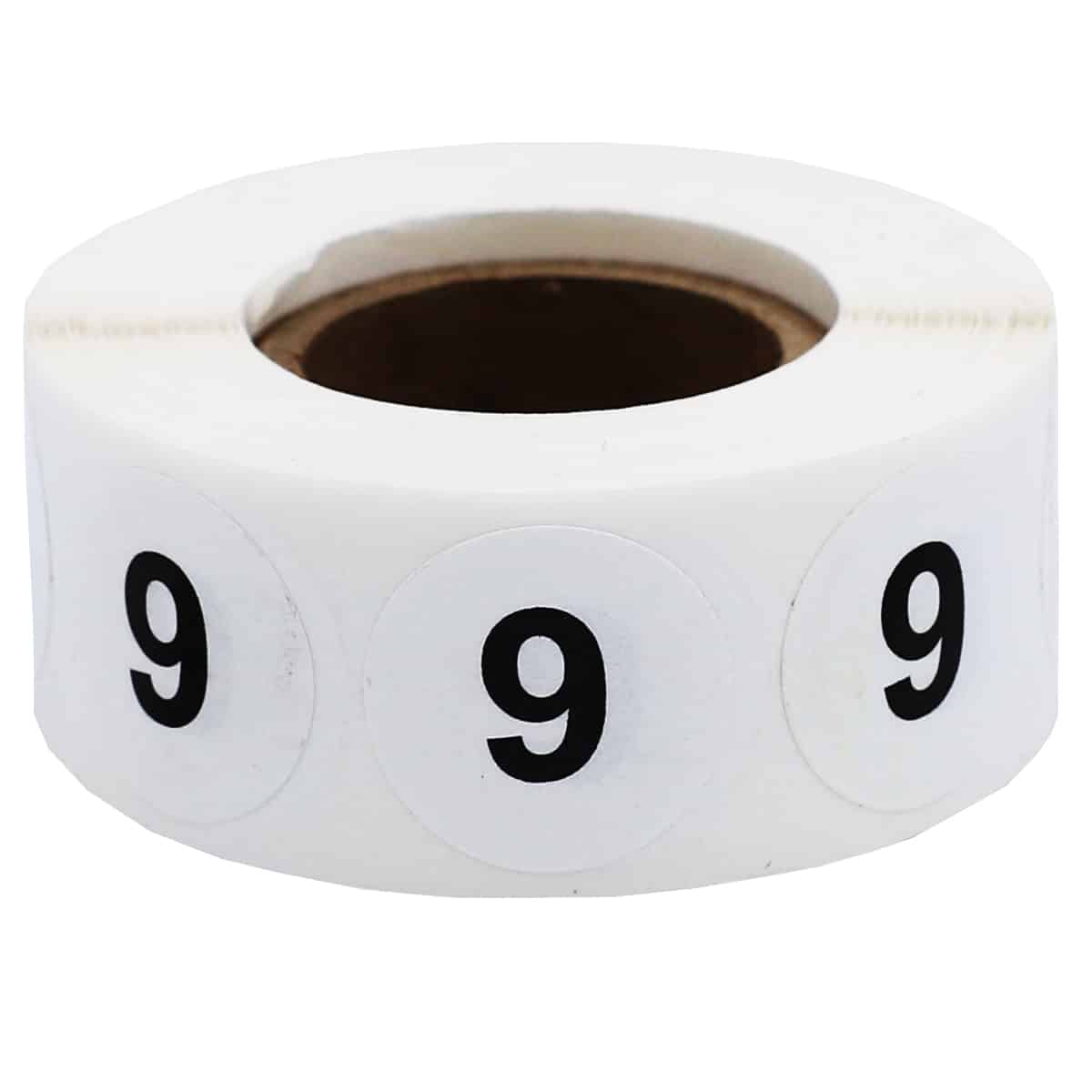 Number 9 Stickers 3/4" Round Quantity 500