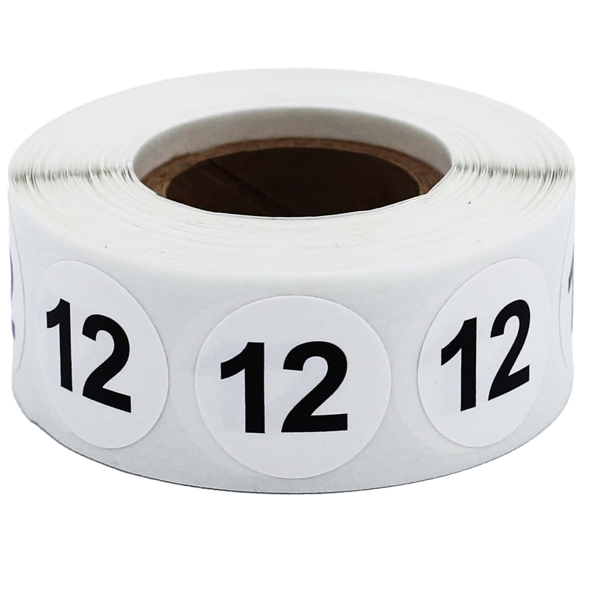 Number 12 Stickers 3/4" Round Quantity 500