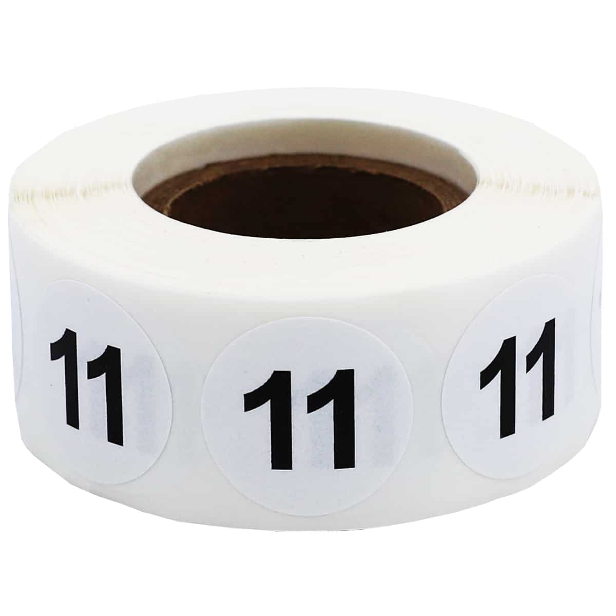 White Number 11 Stickers 3/4" Quantity 500