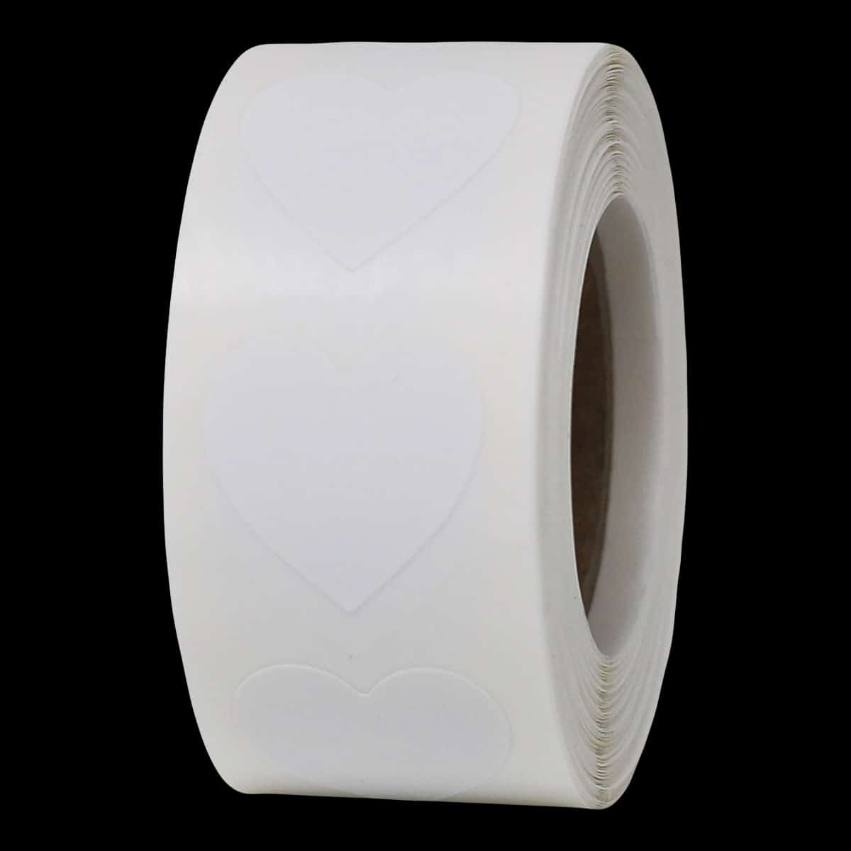 White Heart Stickers 3/4" QTY 500