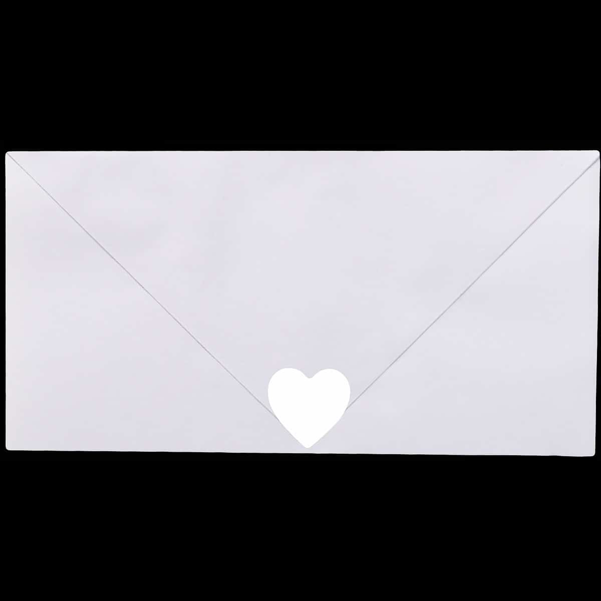 White Heart Stickers 3/4" QTY 500