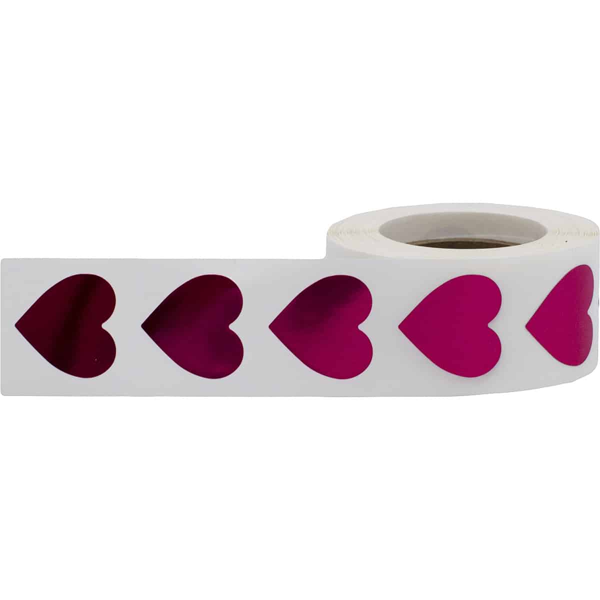 Metallic Red Heart Stickers 3/4" QTY 500 Metallic Red Heart Stickers 3/4" QTY 500