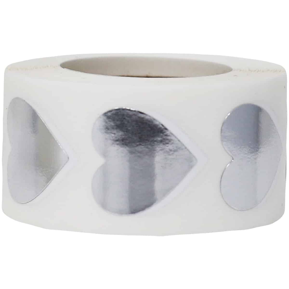 Silver Heart Stickers 3/4" QTY 500 Silver Heart Stickers 3/4" QTY 500