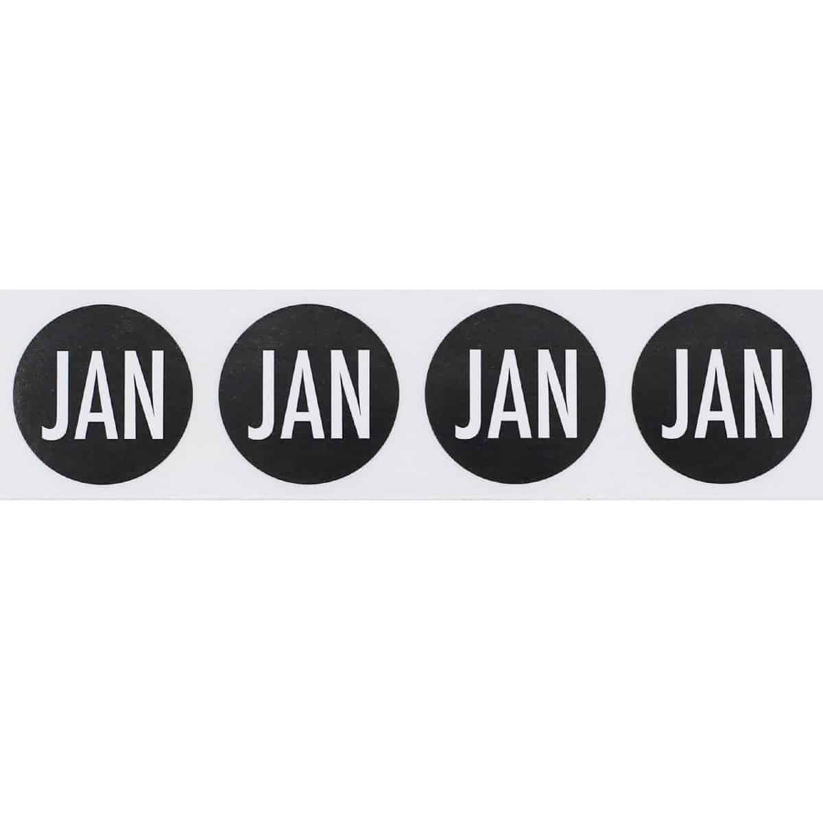 January Color Coded Month Stickers 3/4" Round Quantity 500