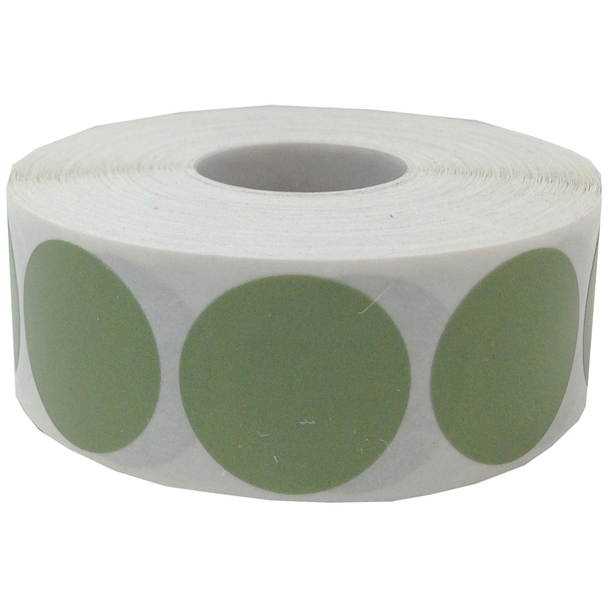 Olive Green Labels 1" Round QTY 500