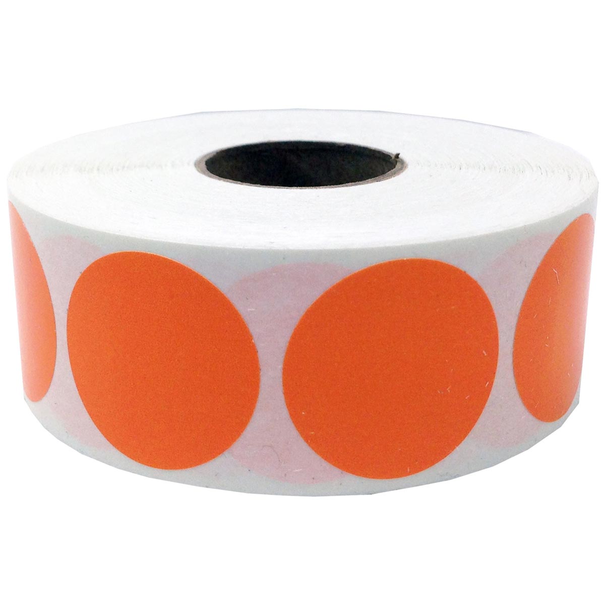 Orange Labels 1" Round QTY 500