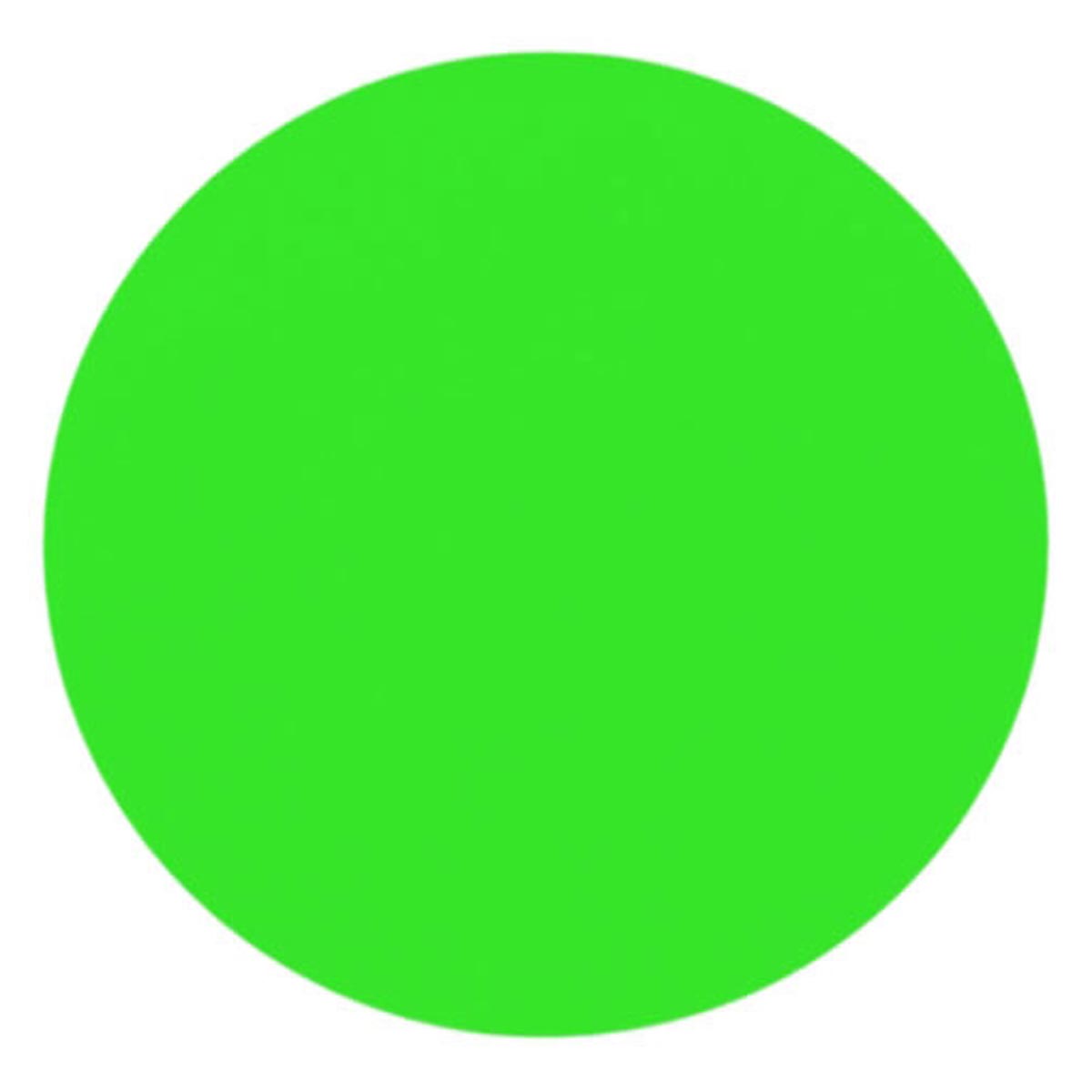 Fluorescent Green Stickers 1" Round QTY 500
