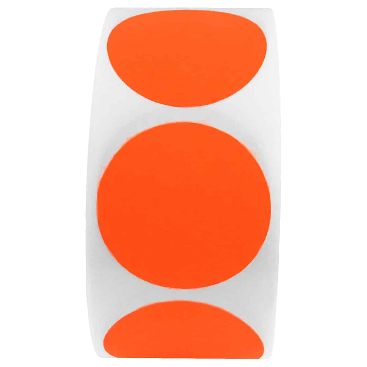 Fluorescent Red Stickers 1" Round QTY 500 Fluorescent Red Stickers 1" Round QTY 500