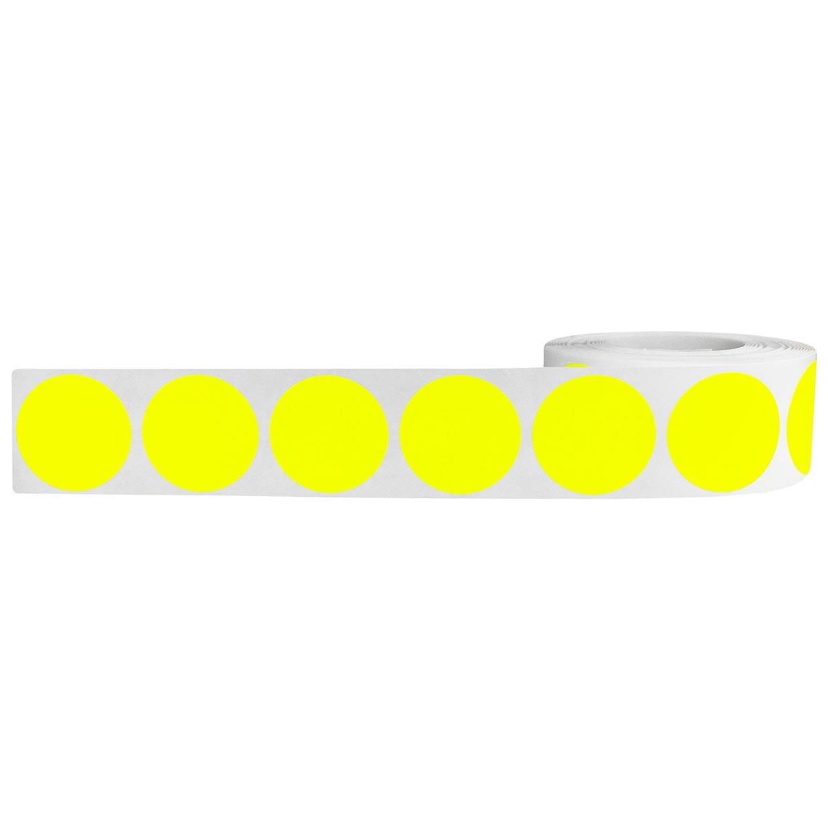 Fluorescent Yellow Stickers 1" Round QTY 500