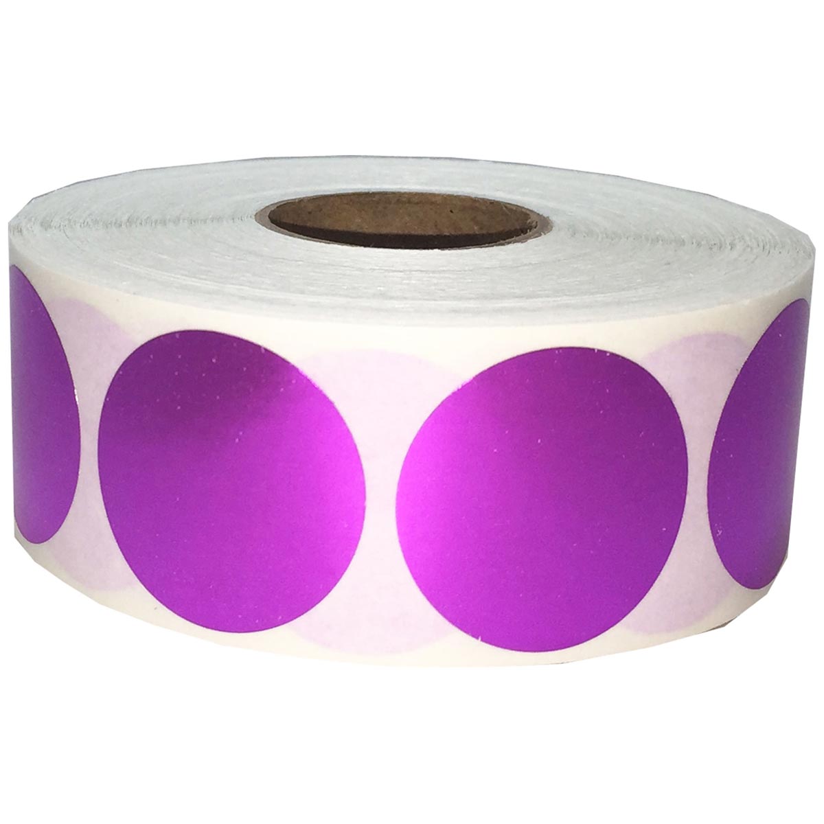 Metallic Purple Stickers 1" Round QTY 500