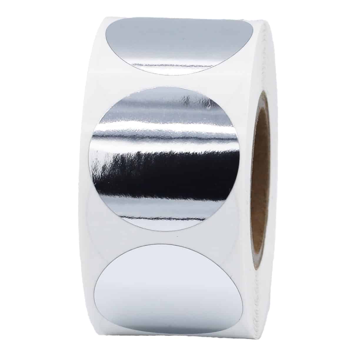 Metallic Silver Stickers 1" Round QTY 500 Metallic Silver Stickers 1" Round QTY 500