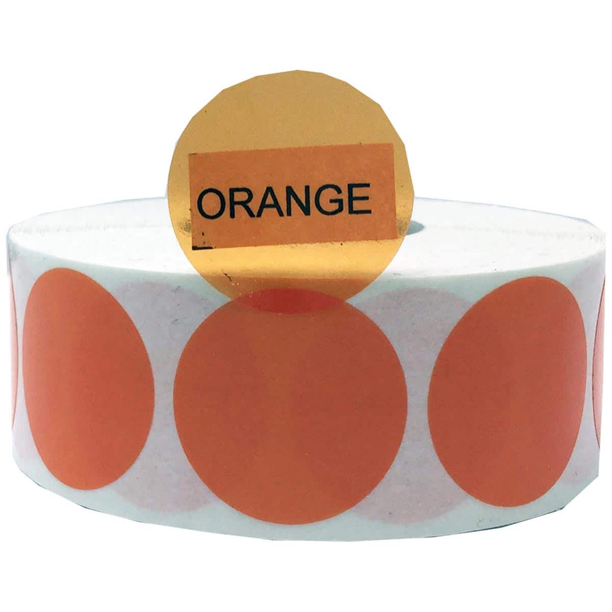 Orange Transparent Labels 1" Round QTY 500
