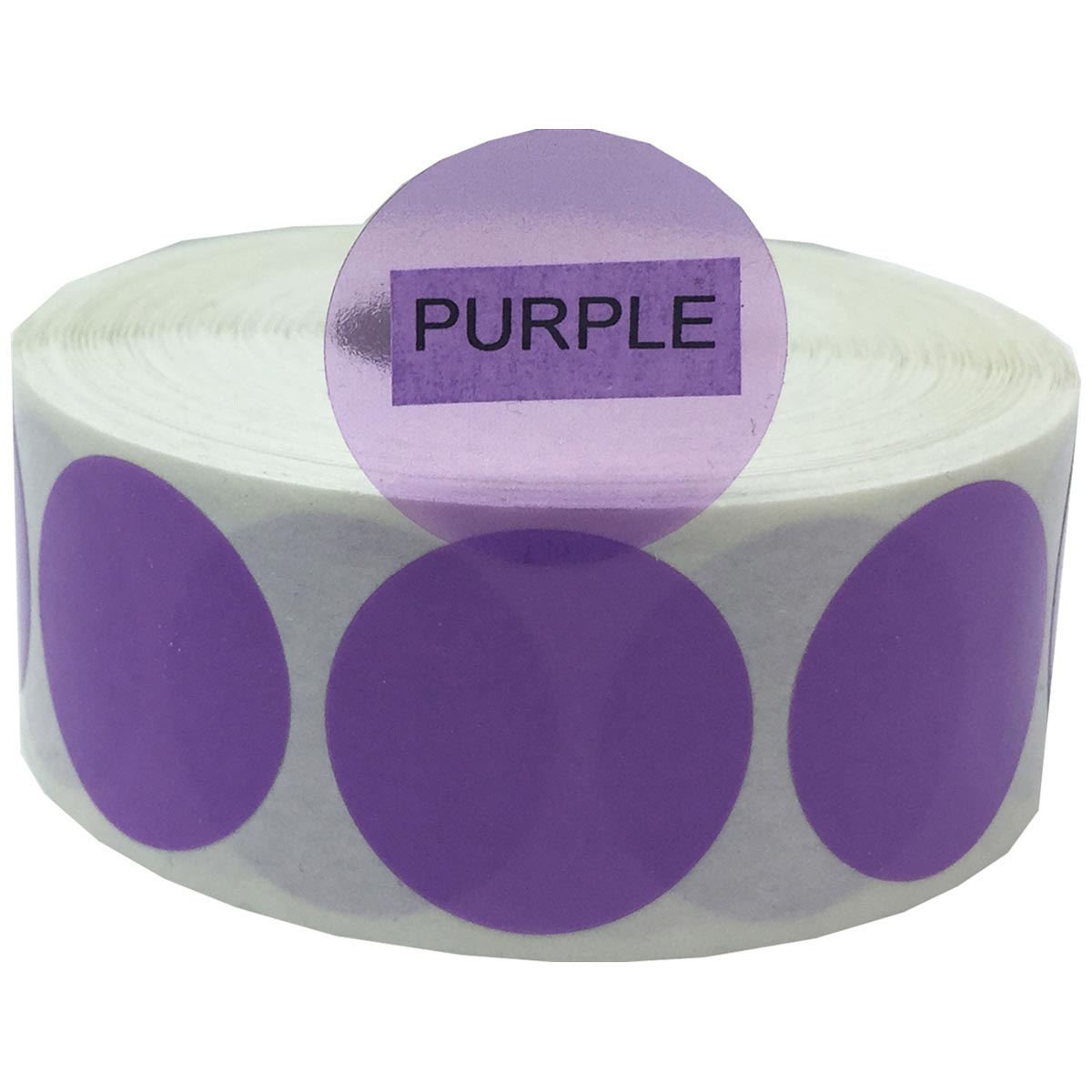 Purple Transparent Labels 1" Round QTY 500