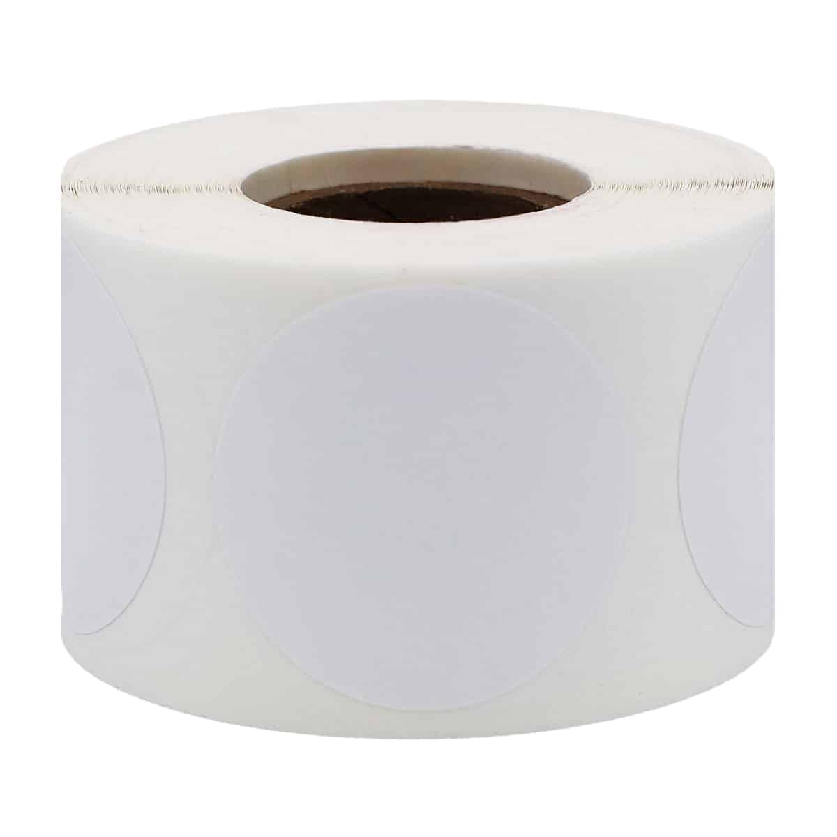 White Labels 1.5" Round QTY 500
