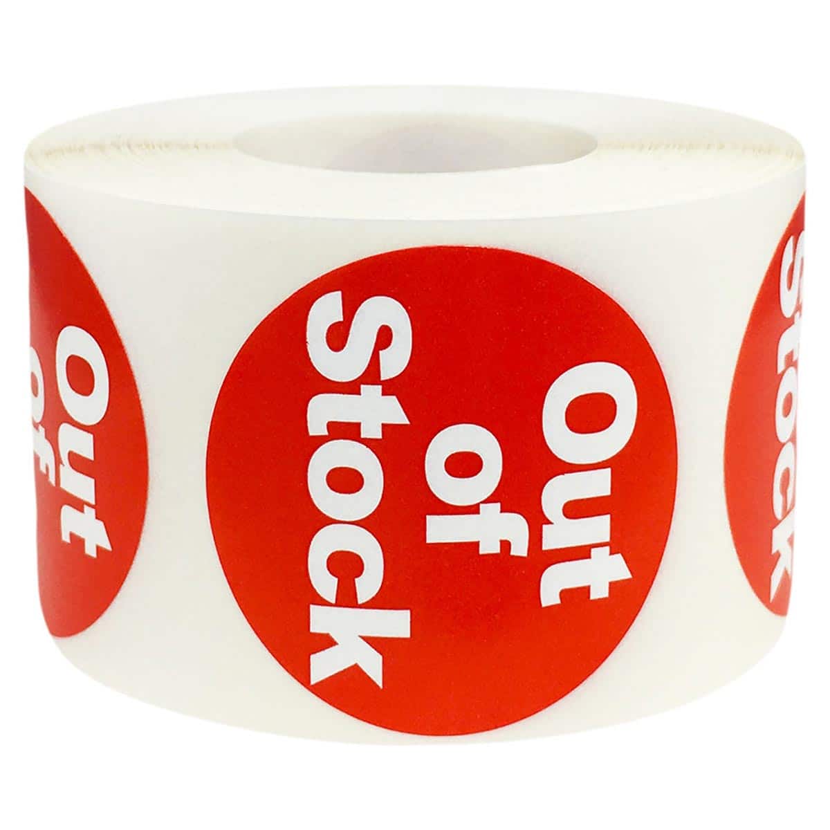 Out of Stock Inventory Labels 1.5" Quantity 500