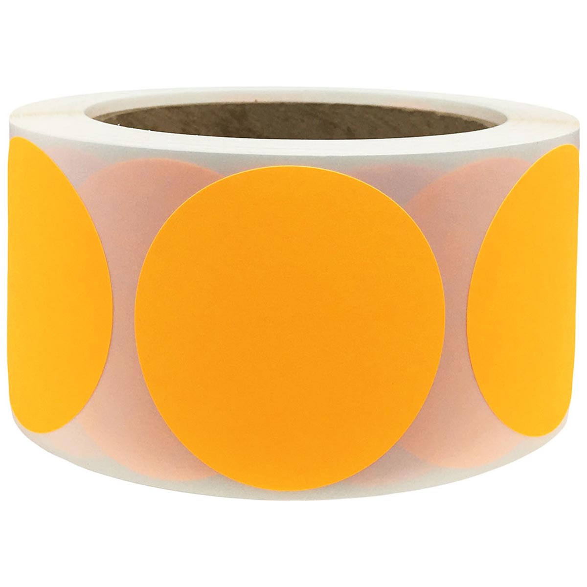 Fluorescent Orange Stickers 2" Round QTY 500