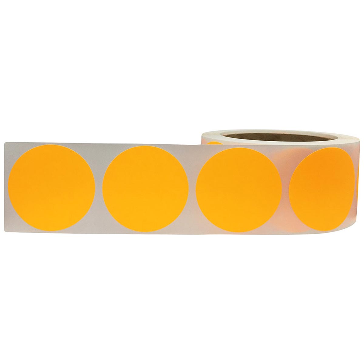Fluorescent Orange Stickers 2" Round QTY 500