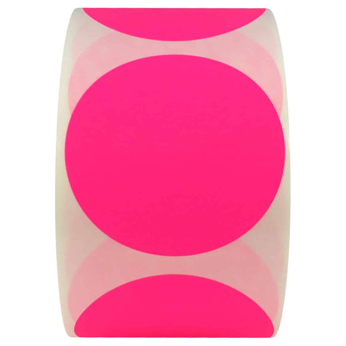 Fluorescent Pink Stickers 2" Round QTY 500 Fluorescent Pink Stickers 2" Round QTY 500