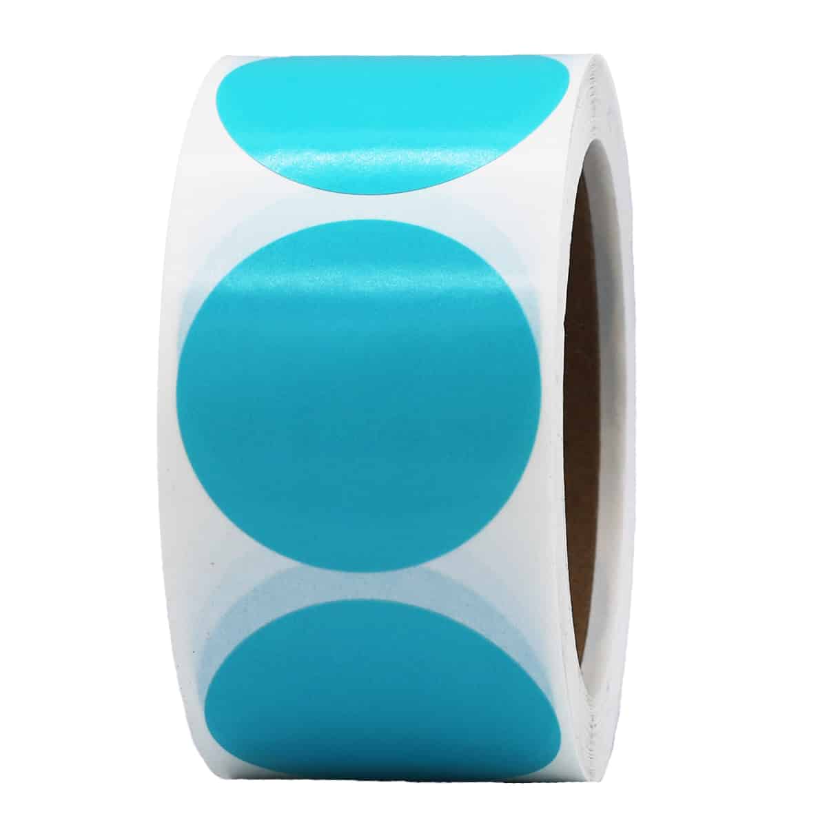 Teal Color Stickers 2" Round QTY 500