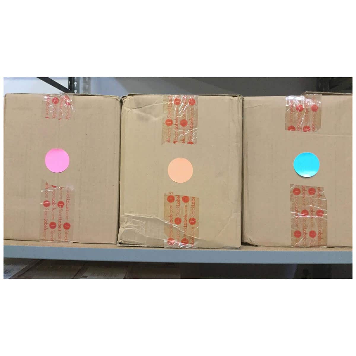 Peach Color Stickers 2" Round QTY 500