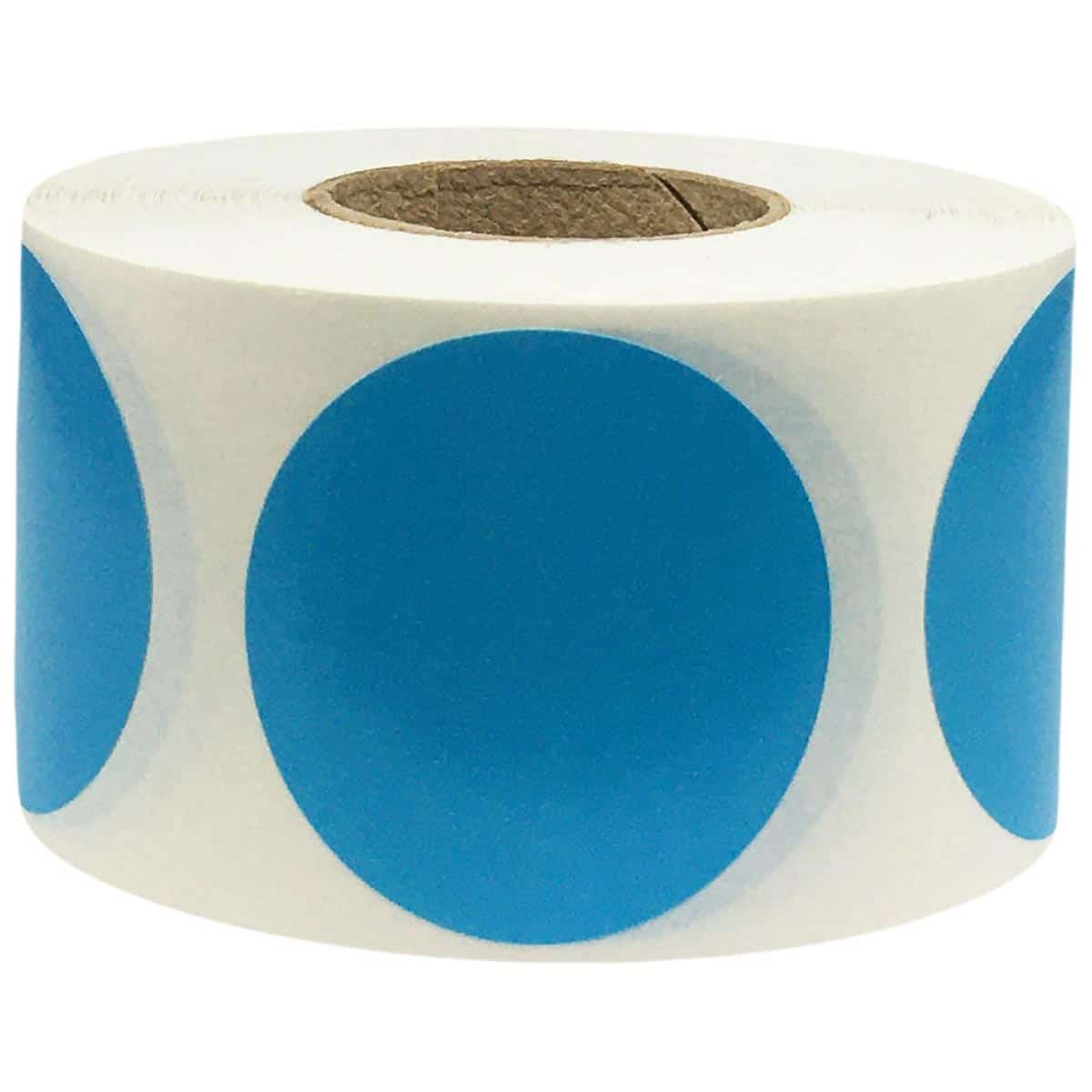 Light Blue Labels 1.25" Round QTY 500