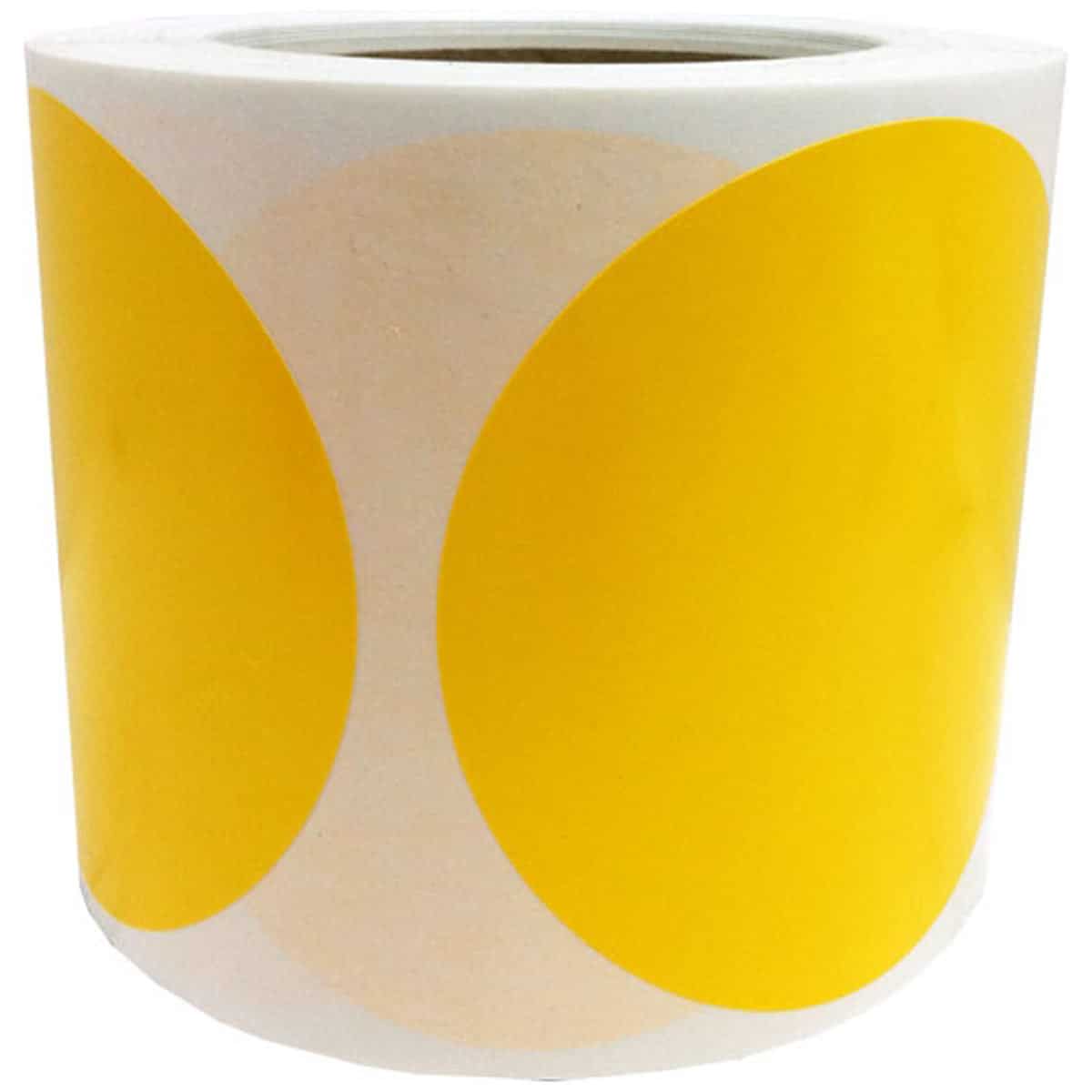 Yellow Stickers 4" Round QTY 500