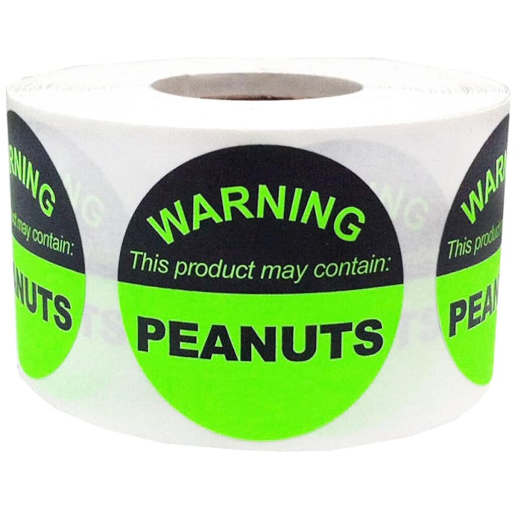 peanut allergy warning labels