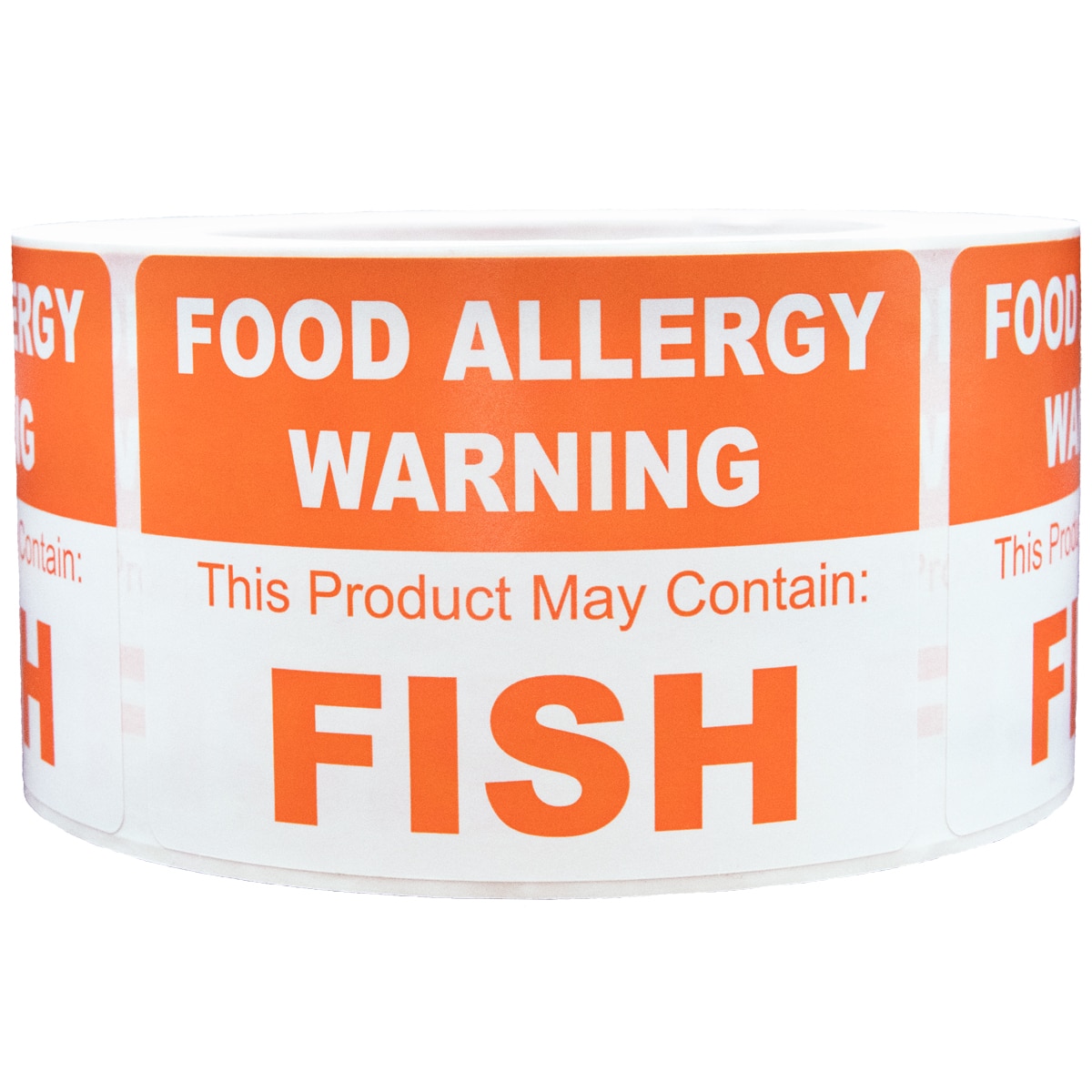 May Contain Fish Food Allergy Warning Labels | 2.5" x 3.5" Rectangle QTY 500