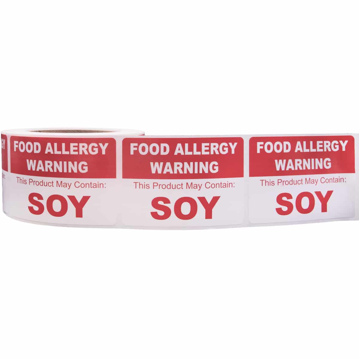 May Contain Soy Food Allergy Warning Labels | 2.5" x 3.5" Rectangle Quantity 500