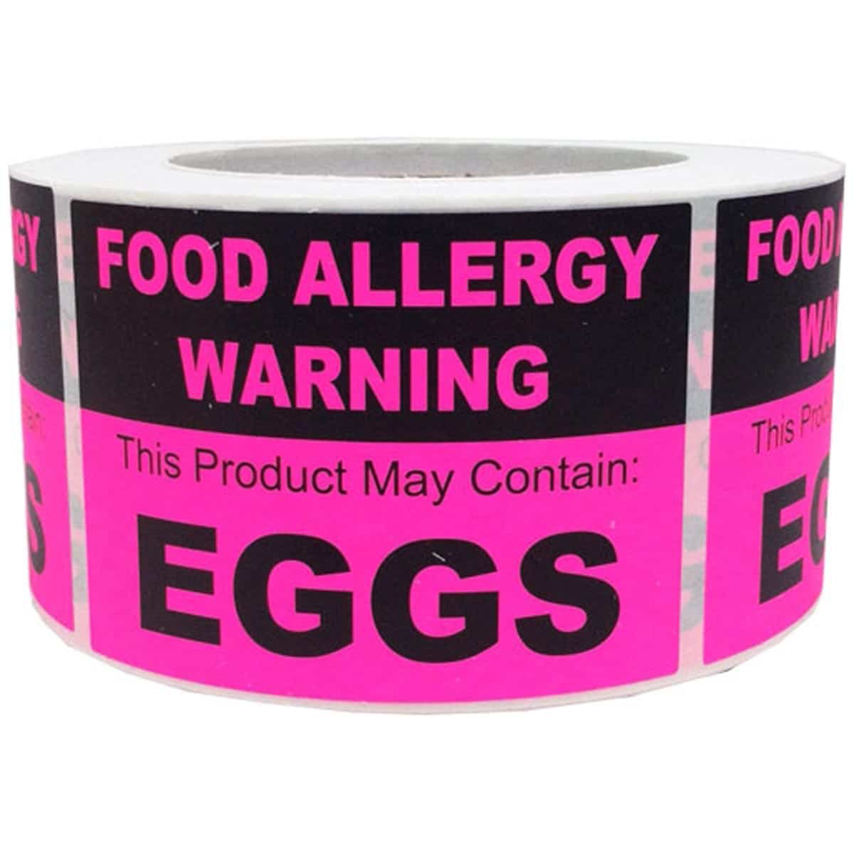 May Contain Eggs Food Allergy Warning Labels | 2.5" x 3.5" Rectangle QTY 500