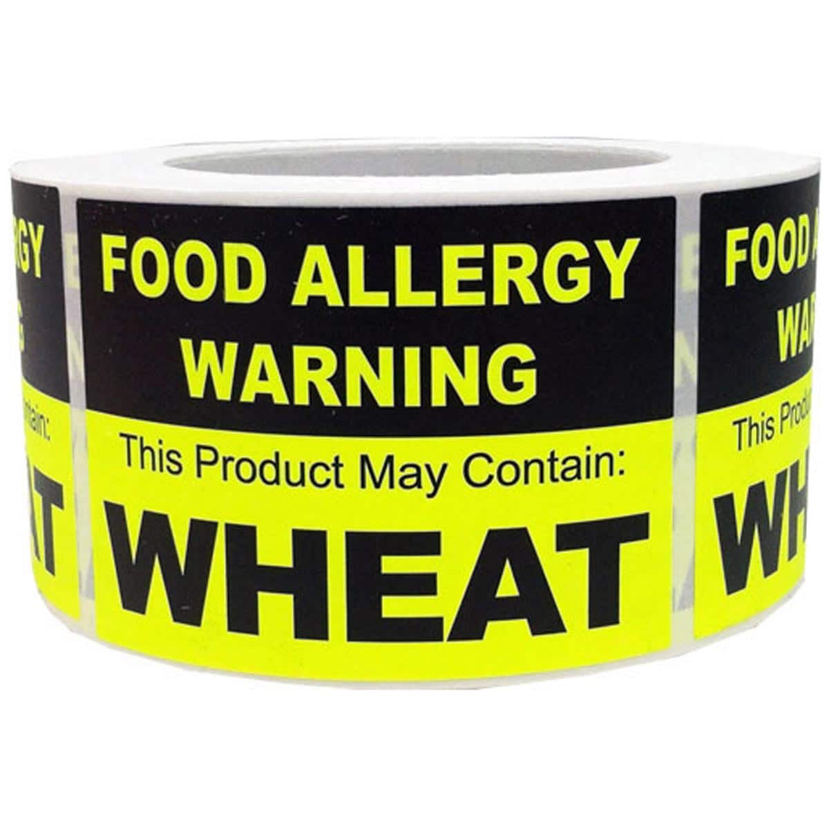May Contain Wheat Food Allergy Warning Labels | 2.5" x 3.5" Rectangle Quantity 500