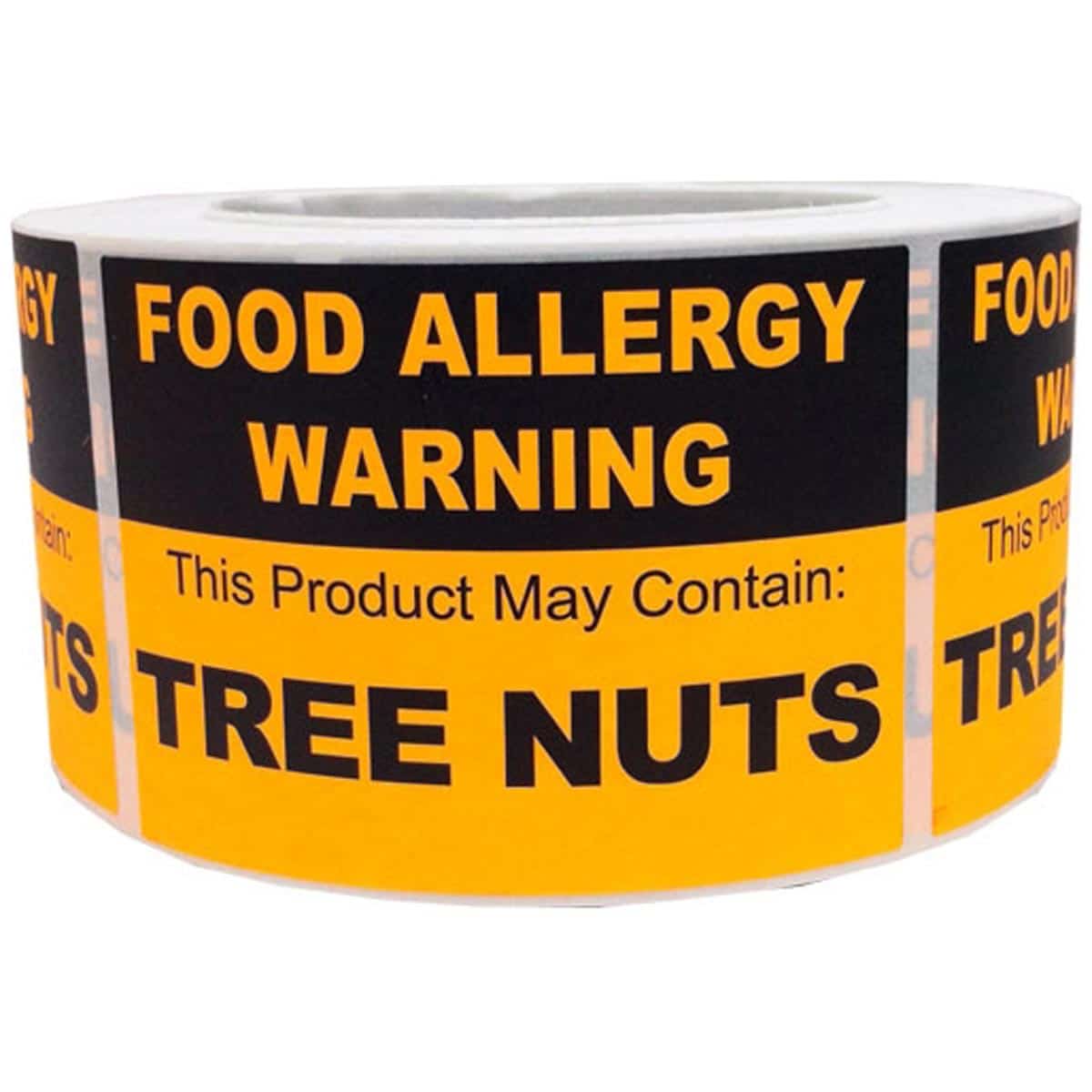 May Contain Tree Nuts Food Allergy Warning Labels | 2.5" x 3.5" Rectangle QTY 500 May Contain Tree Nuts Food Allergy Warning Labels | 2.5" x 3.5" Rectangle QTY 500